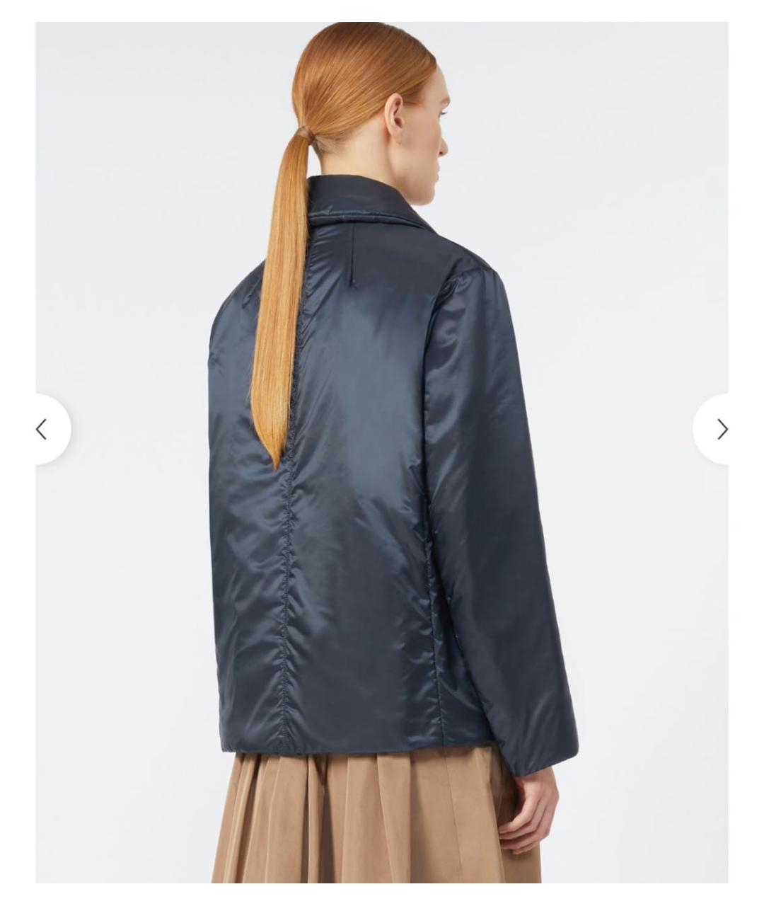 MAX MARA Темно-синяя полиэстеровая куртка, фото 4
