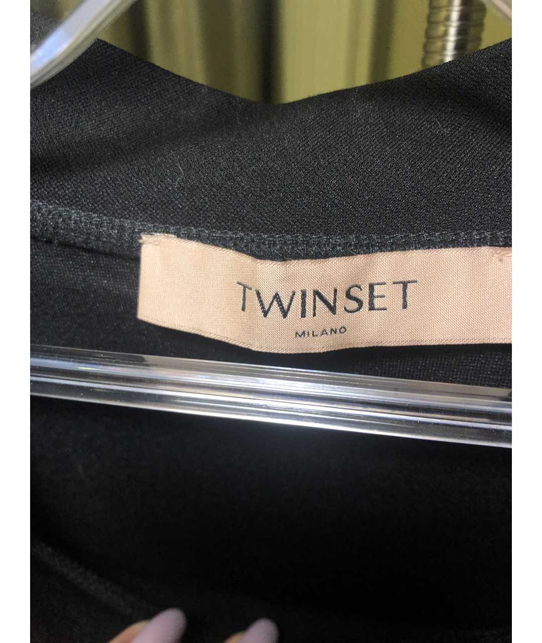 TWIN-SET Черный вискозный костюм с брюками, фото 4