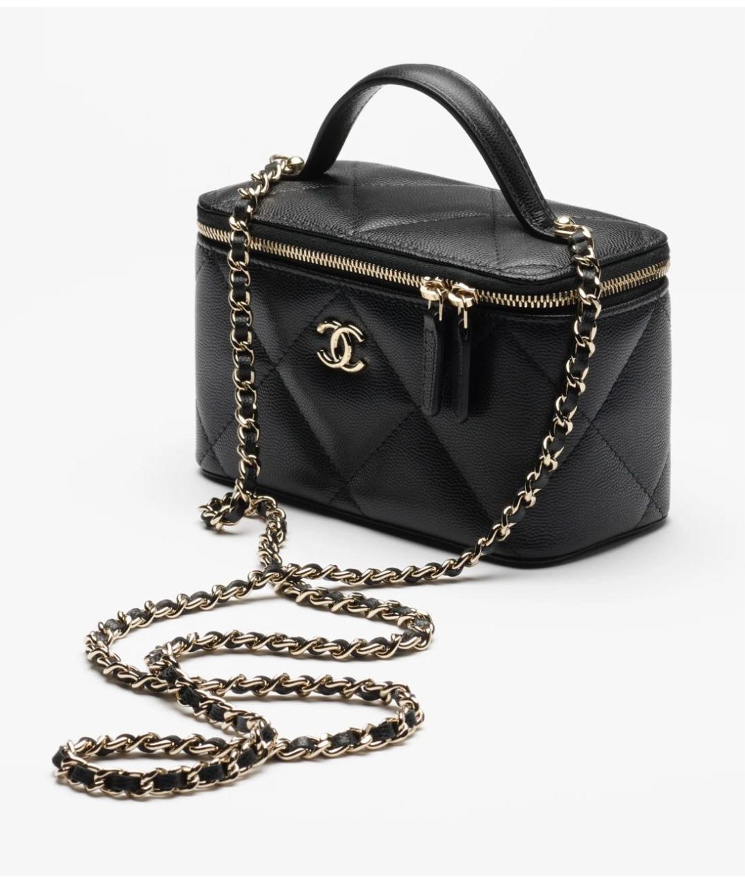 CHANEL Черная кожаная сумка через плечо, фото 6
