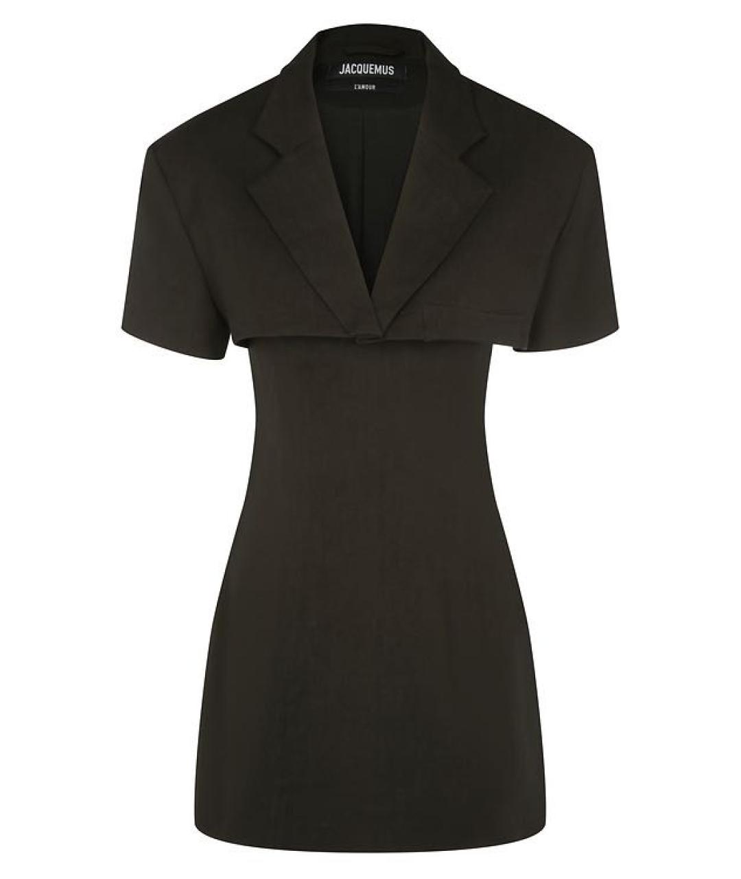 JACQUEMUS Черное шерстяное коктейльное платье, фото 1