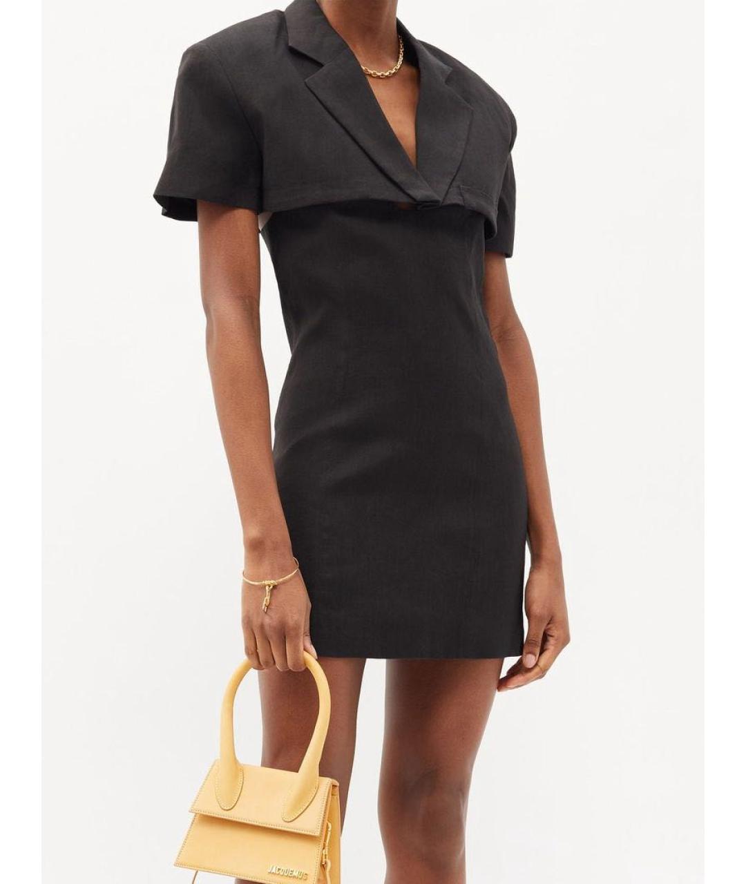 JACQUEMUS Черное шерстяное коктейльное платье, фото 2