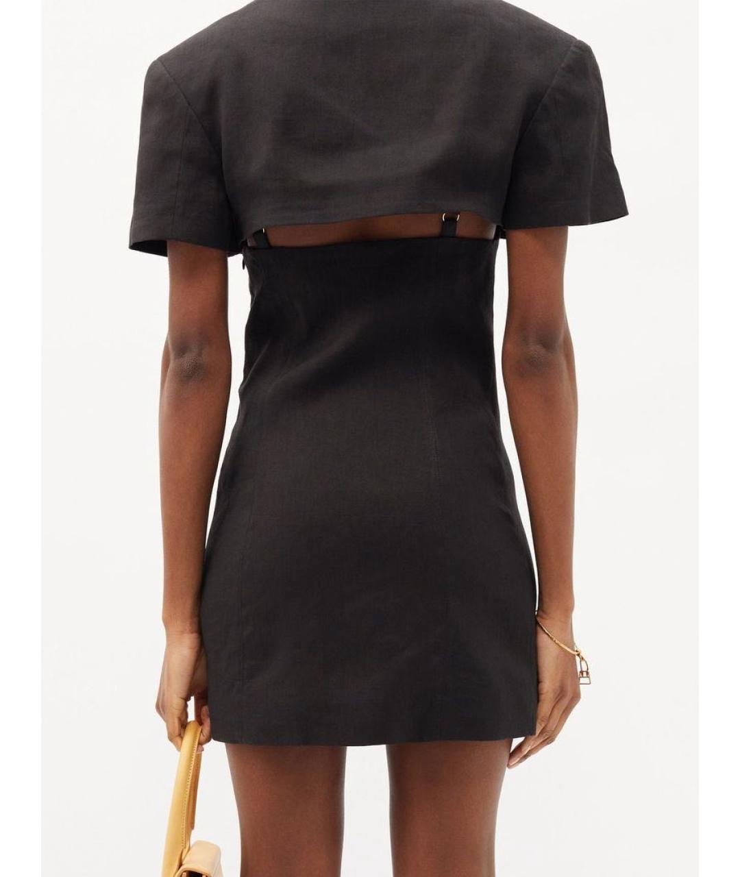 JACQUEMUS Черное шерстяное коктейльное платье, фото 3