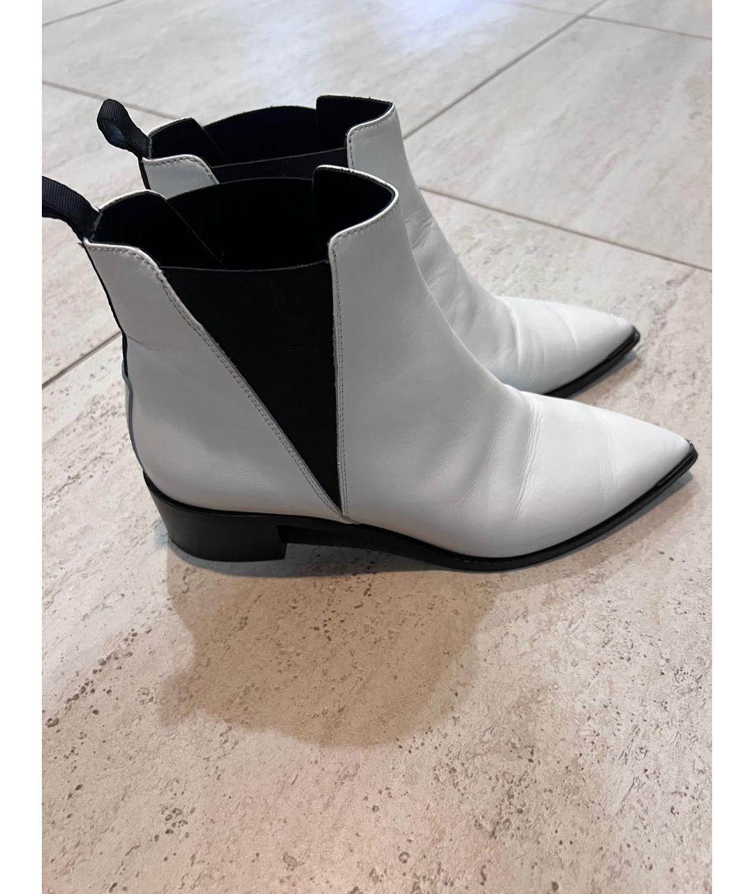 ACNE STUDIOS Белые кожаные полусапоги, фото 2