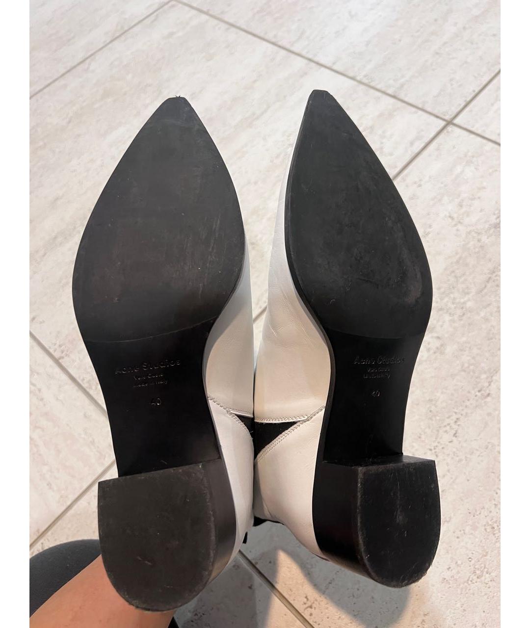 ACNE STUDIOS Белые кожаные полусапоги, фото 6