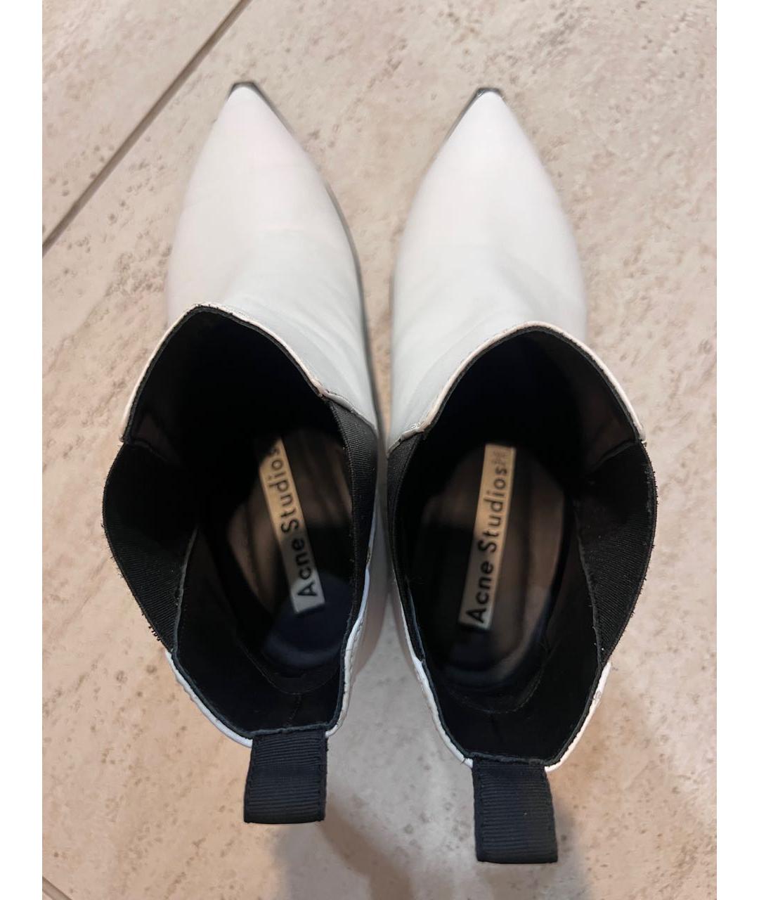 ACNE STUDIOS Белые кожаные полусапоги, фото 4