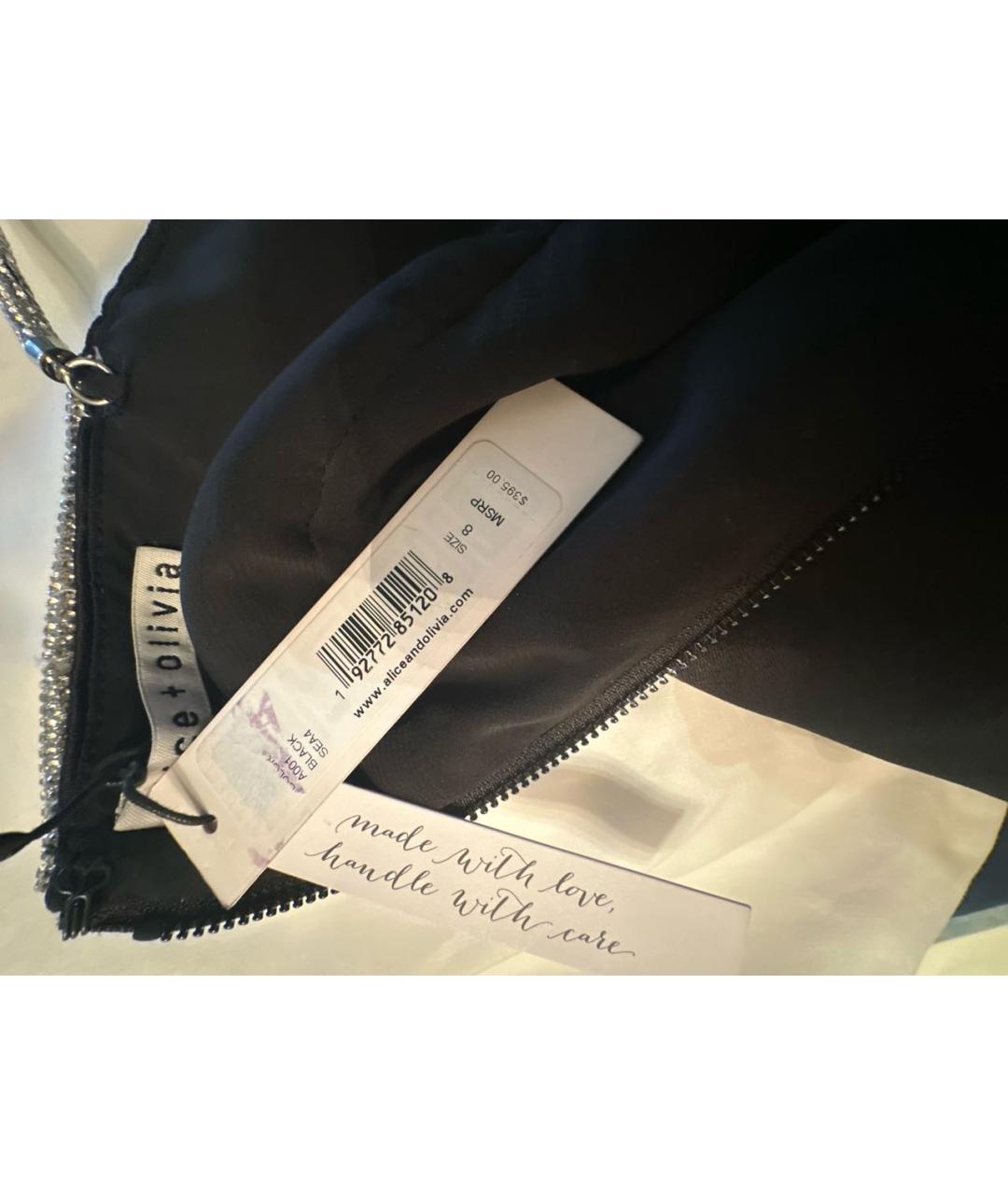 ALICE+OLIVIA Черное полиэстеровое вечернее платье, фото 5