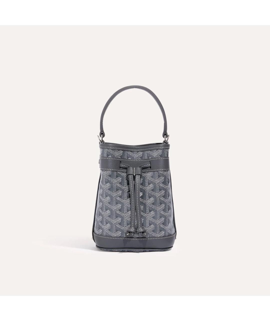 GOYARD Серая кожаная сумка через плечо, фото 2