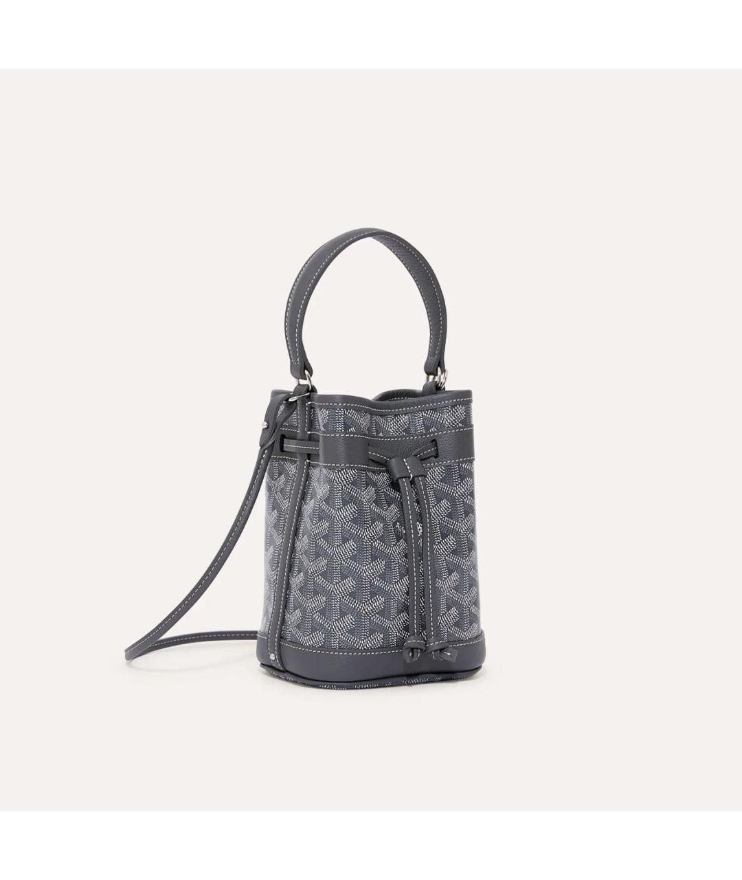 GOYARD Серая кожаная сумка через плечо, фото 5