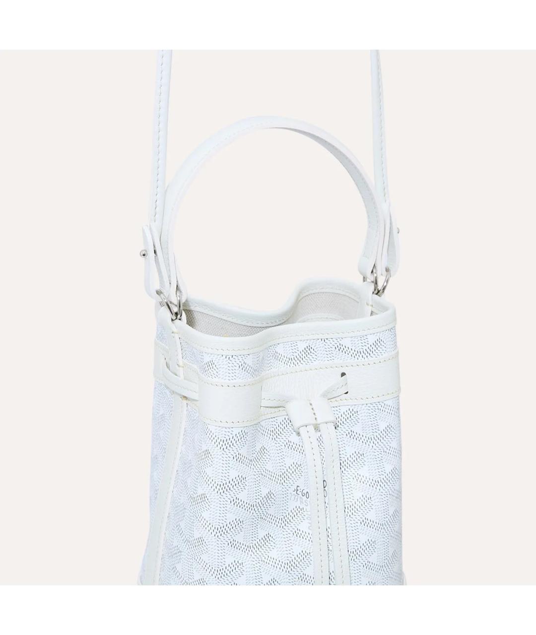 GOYARD Белая кожаная сумка через плечо, фото 4