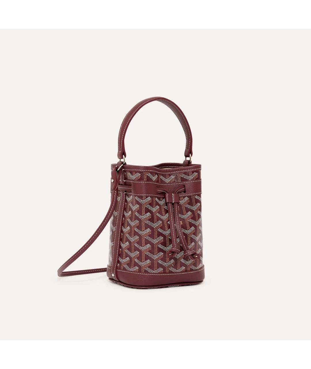 GOYARD Бордовая кожаная сумка через плечо, фото 5