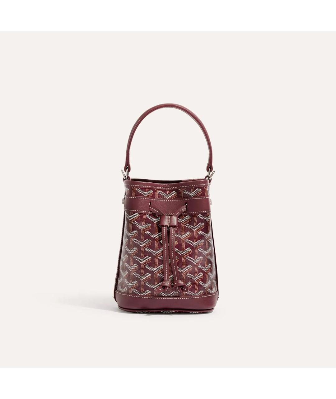 GOYARD Бордовая кожаная сумка через плечо, фото 3