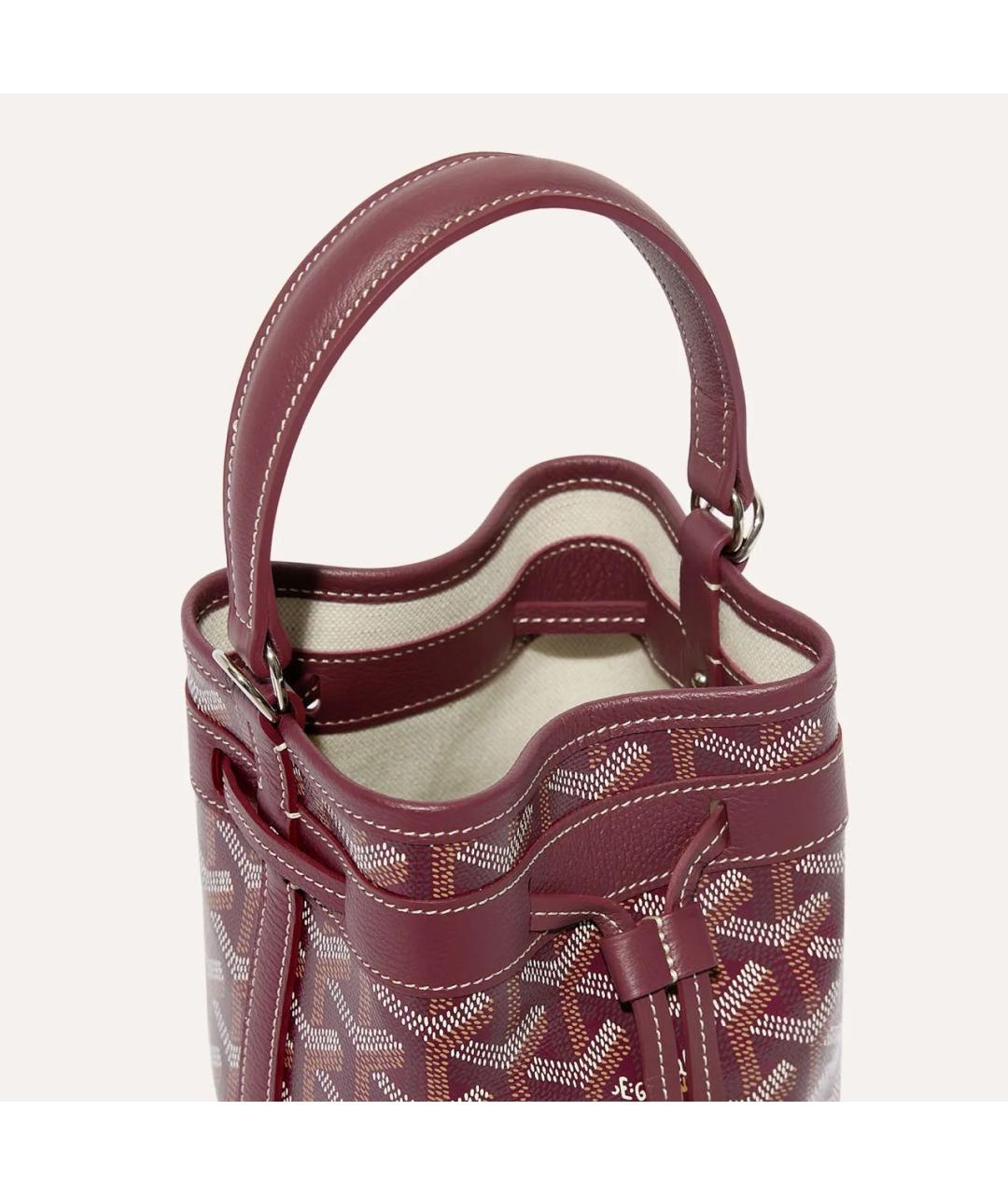 GOYARD Бордовая кожаная сумка через плечо, фото 4