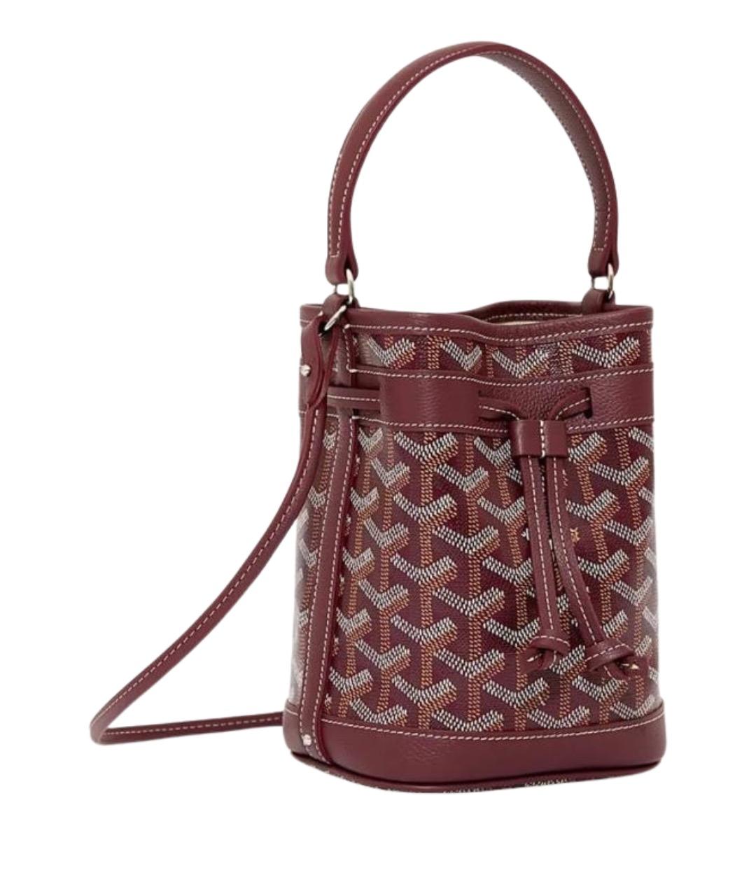 GOYARD Бордовая кожаная сумка через плечо, фото 1