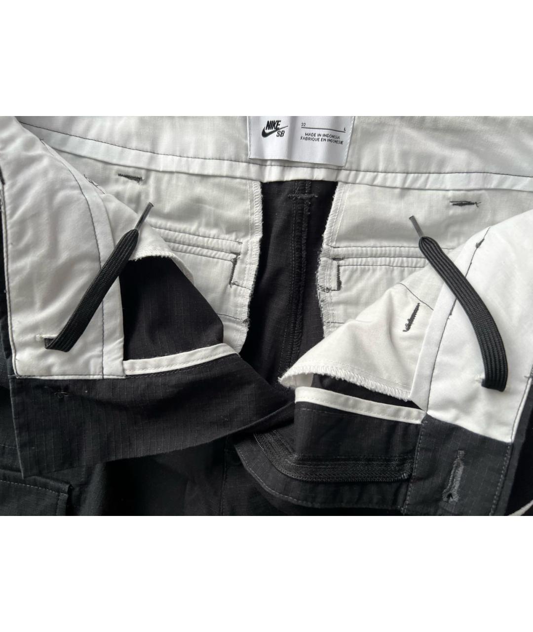 NIKE Черные хлопковые повседневные брюки, фото 3