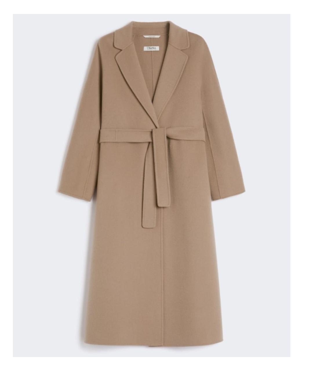 'S MAX MARA Бежевое шерстяное пальто, фото 5