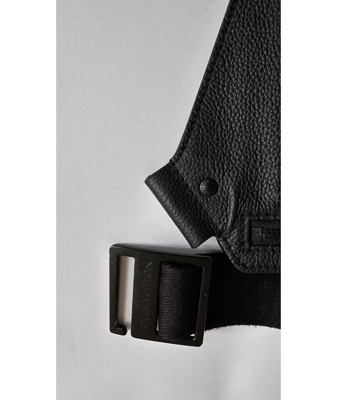 LOUIS VUITTON Черная кожаная сумка на плечо, фото 5