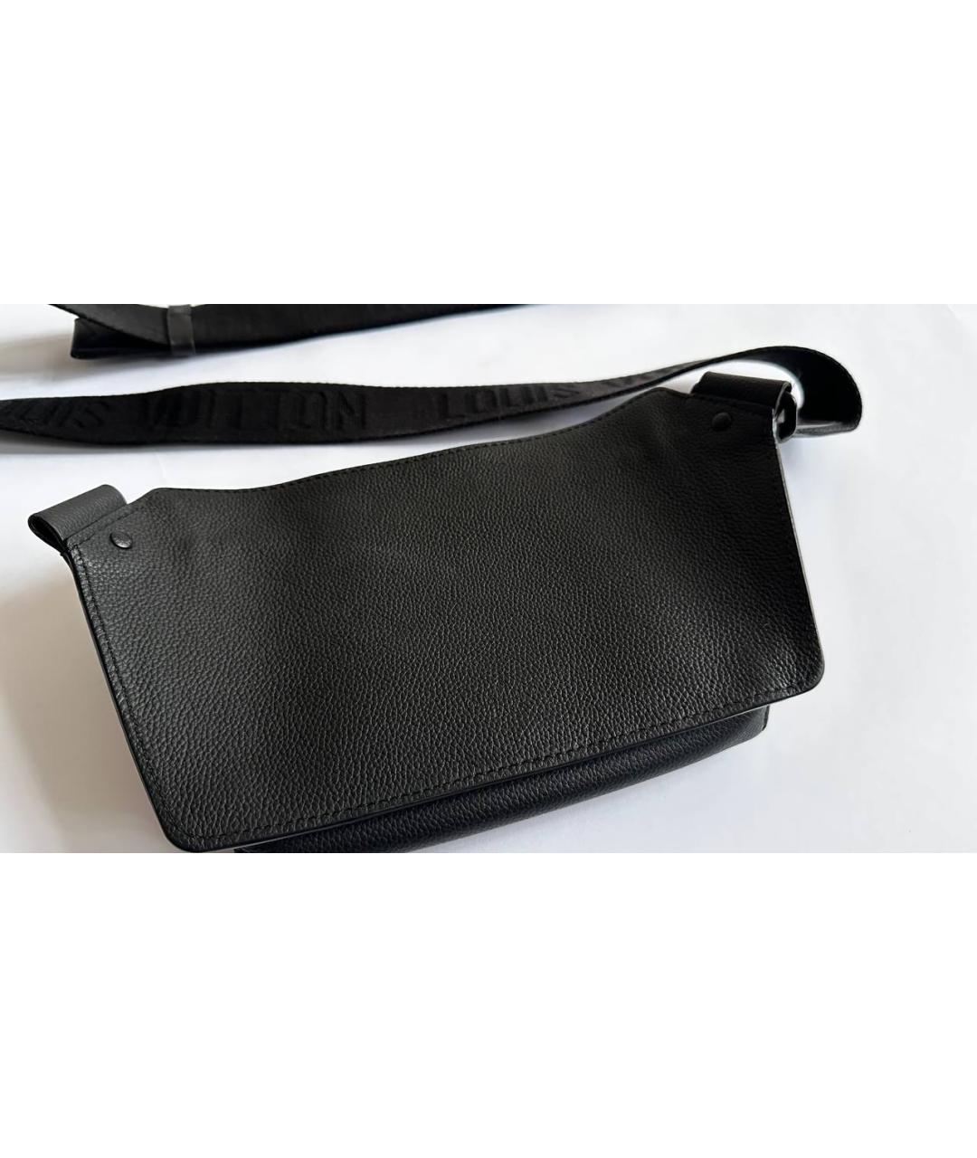 LOUIS VUITTON Черная кожаная сумка на плечо, фото 4