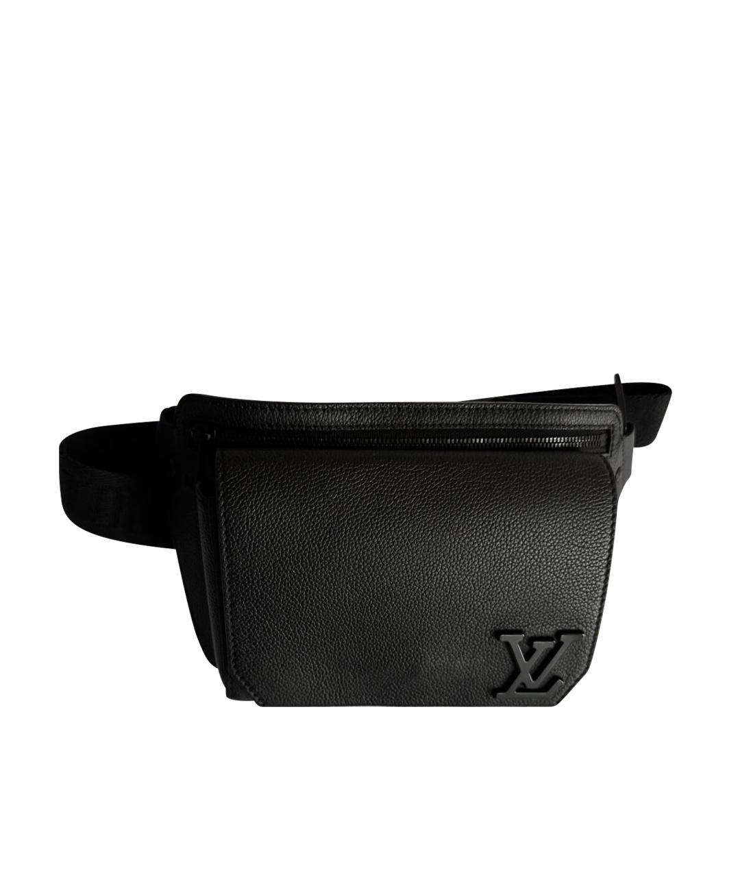 LOUIS VUITTON Черная кожаная сумка на плечо, фото 1