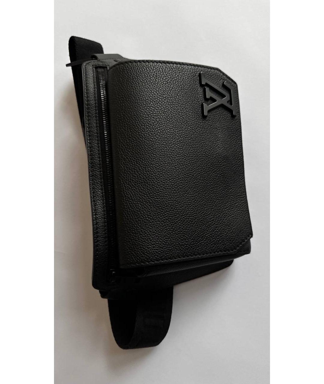 LOUIS VUITTON Черная кожаная сумка на плечо, фото 7