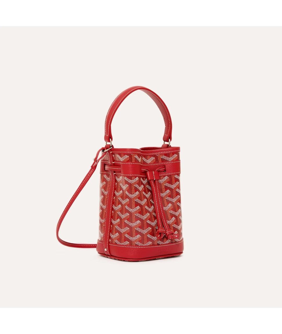 GOYARD Красная кожаная сумка через плечо, фото 5