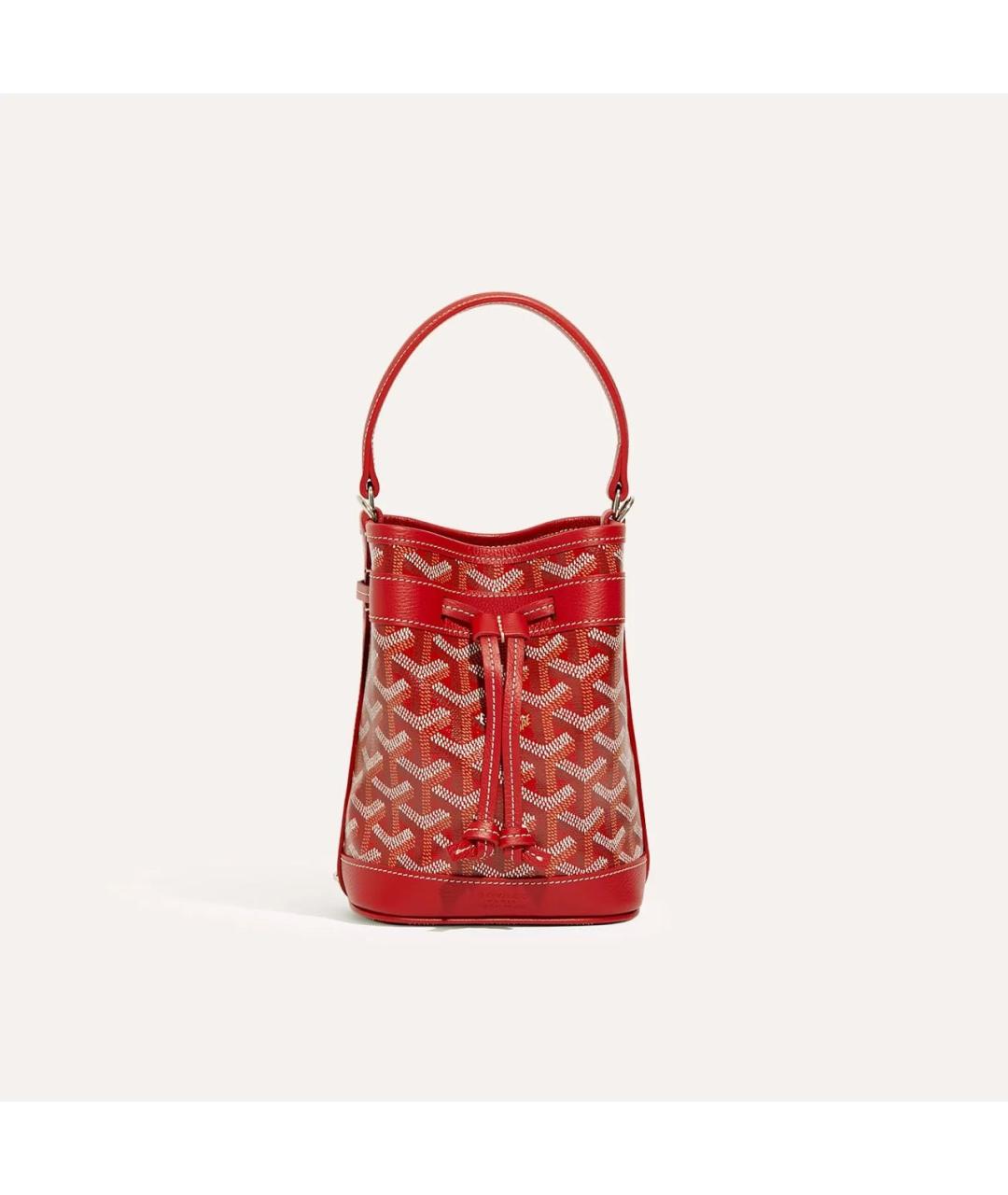 GOYARD Красная кожаная сумка через плечо, фото 2