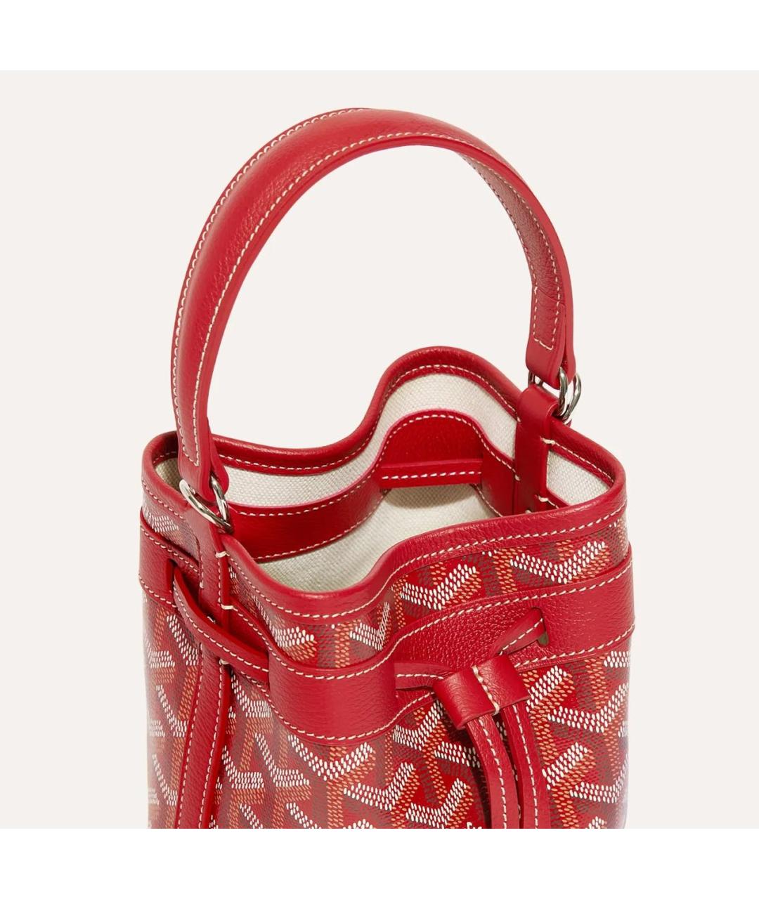 GOYARD Красная кожаная сумка через плечо, фото 3