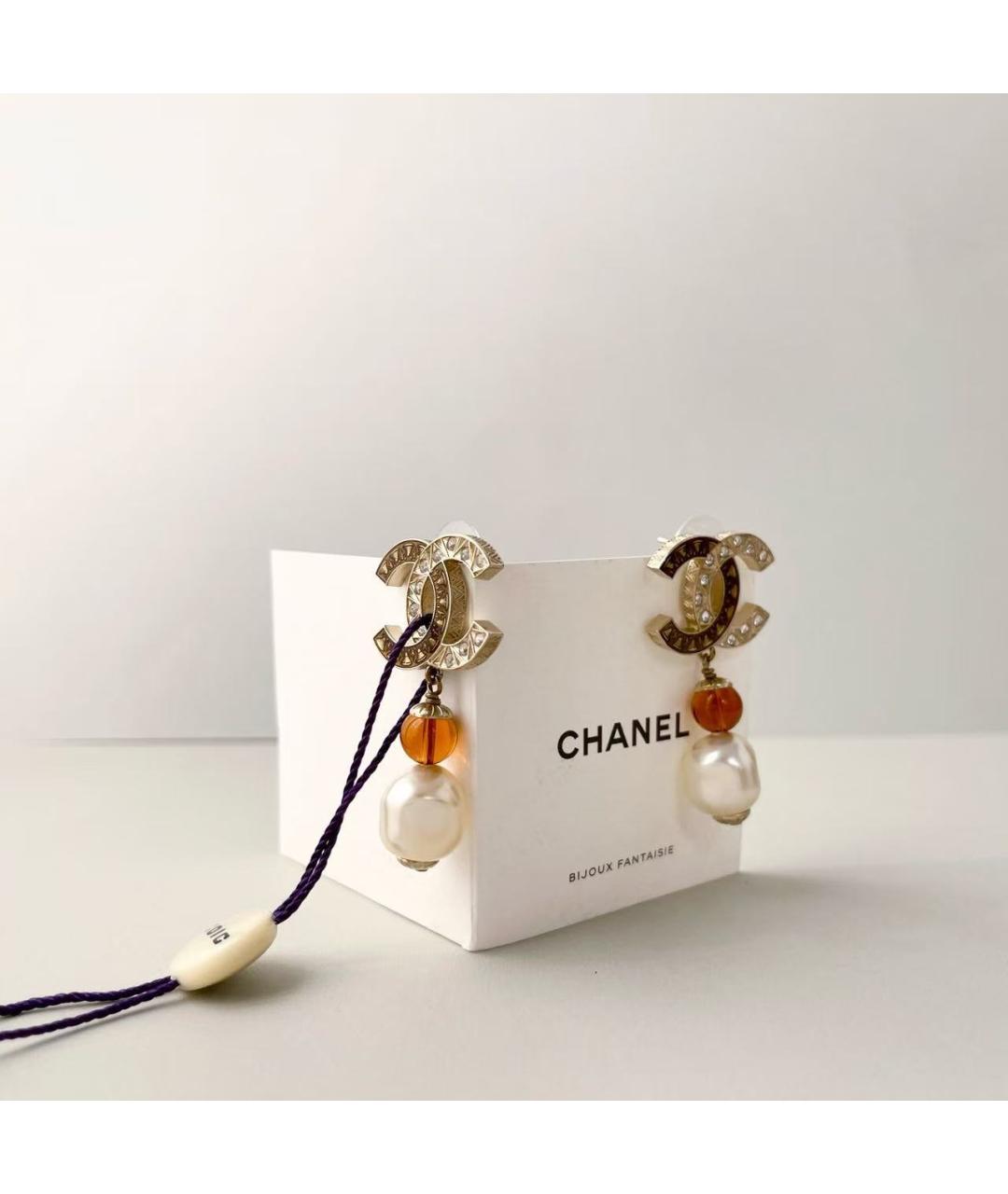 CHANEL Золотые жемчужные серьги, фото 5