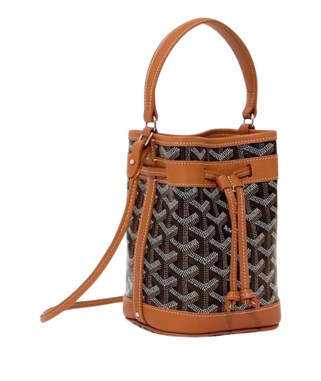GOYARD Коричневая кожаная сумка через плечо, фото 1
