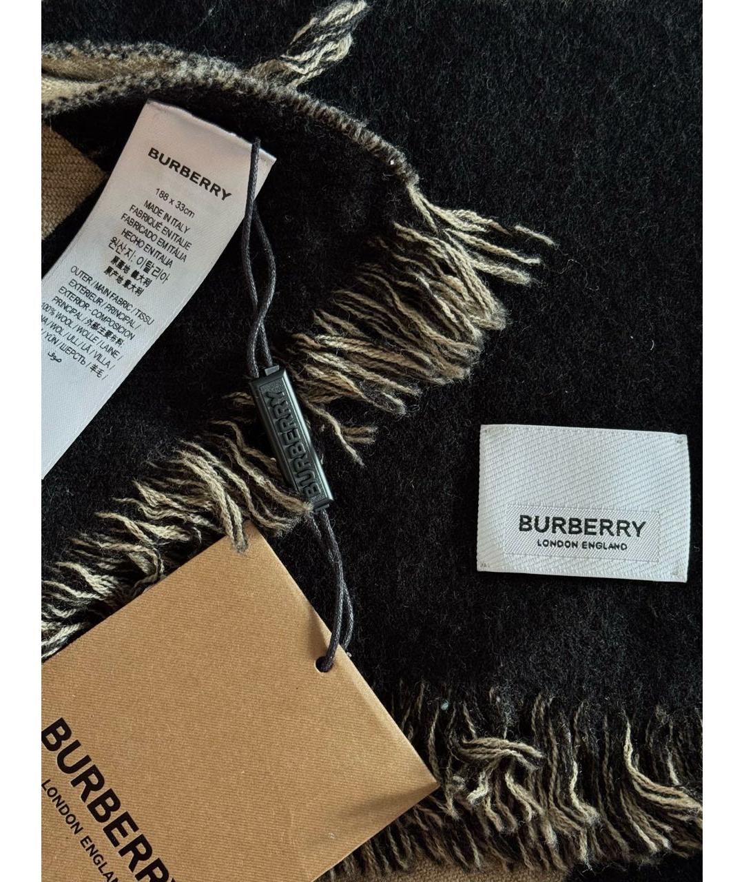 BURBERRY Бежевый шерстяной шарф, фото 3