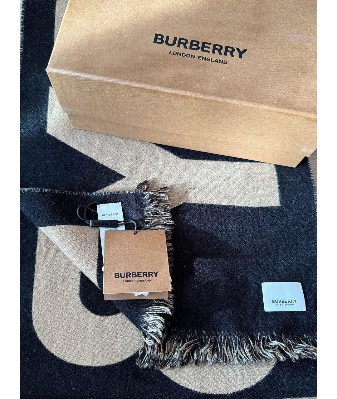 BURBERRY Бежевый шерстяной шарф, фото 4