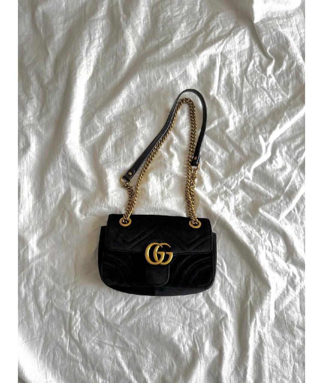 GUCCI Черная бархатная сумка через плечо, фото 2
