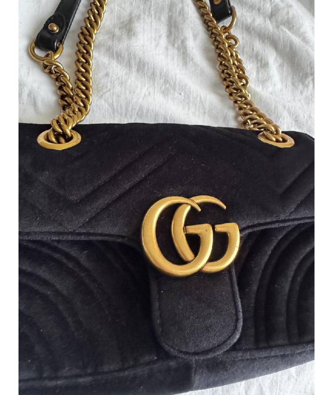 GUCCI Черная бархатная сумка через плечо, фото 3