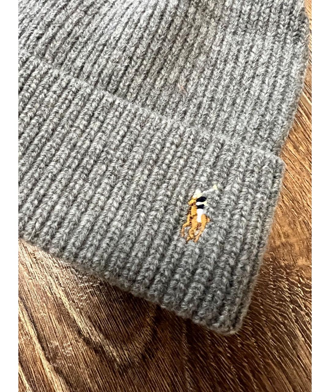 POLO RALPH LAUREN Серая шерстяная шапка, фото 3