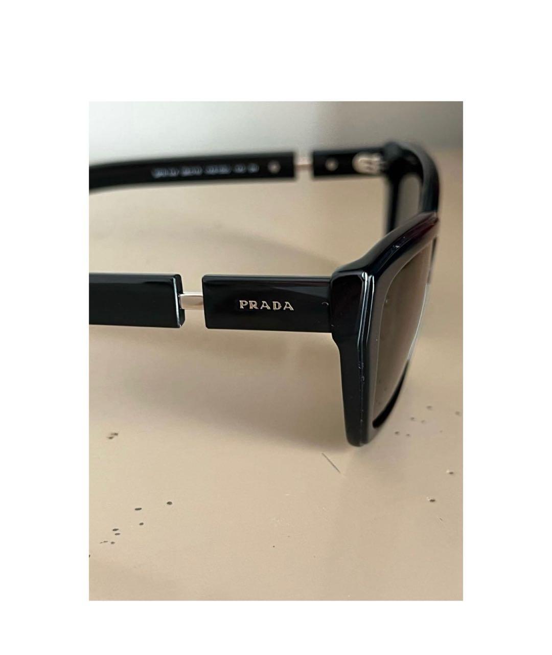 PRADA Черные пластиковые солнцезащитные очки, фото 3