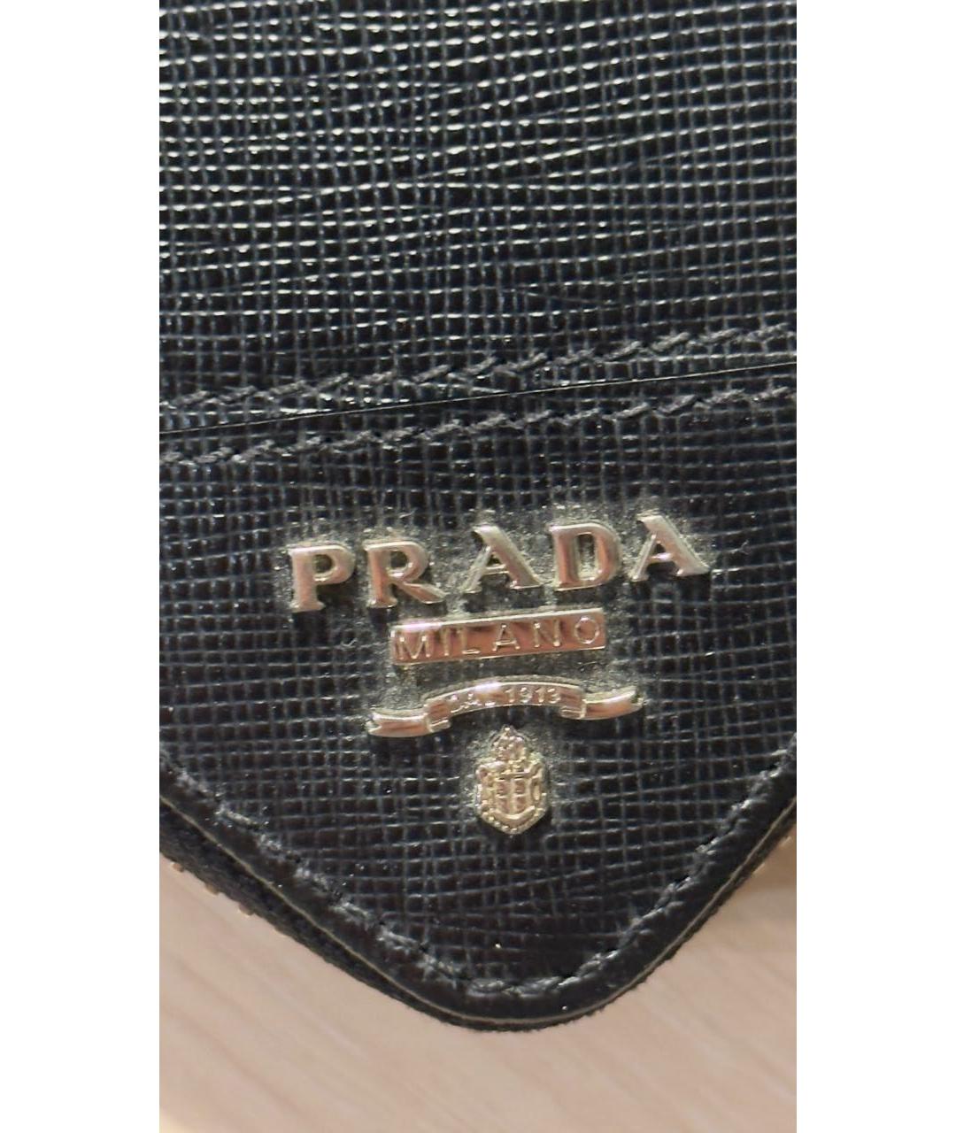PRADA Черный кожаный кошелек, фото 7