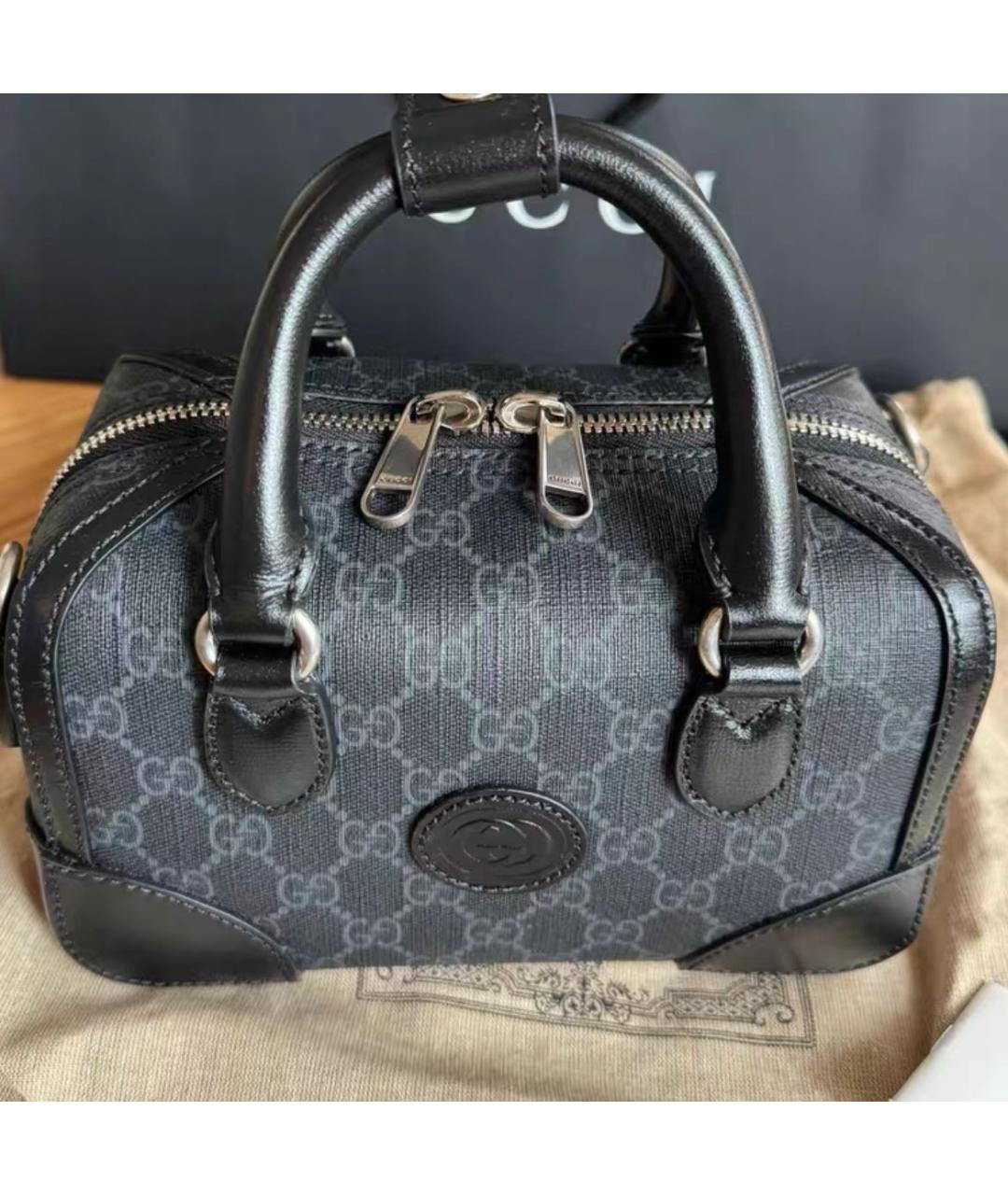 GUCCI Черная кожаная сумка через плечо, фото 3