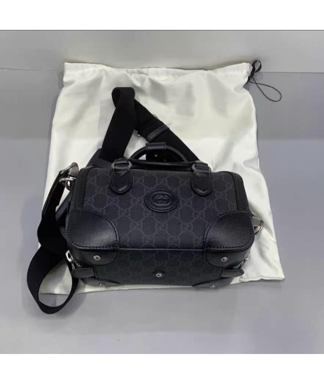 GUCCI Черная кожаная сумка через плечо, фото 2
