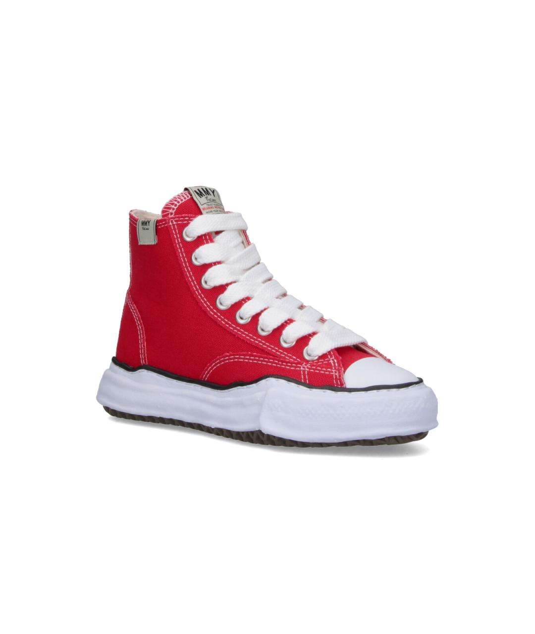 MAISON MIHARA YASUHIRO Красные текстильные кеды, фото 2