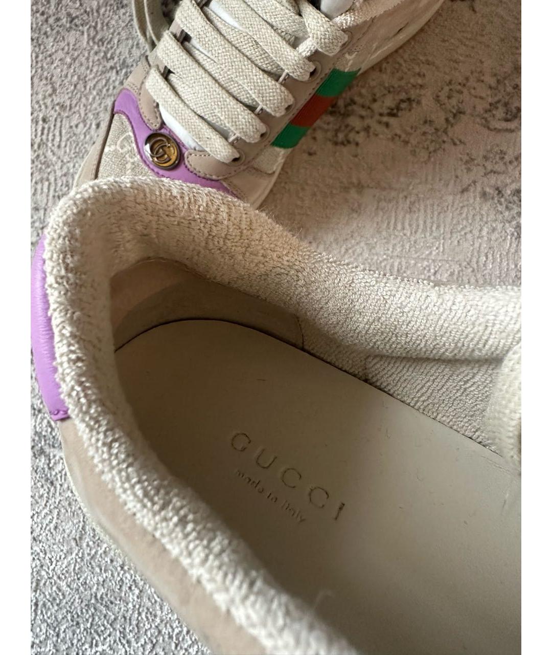 GUCCI Бежевые кеды, фото 3