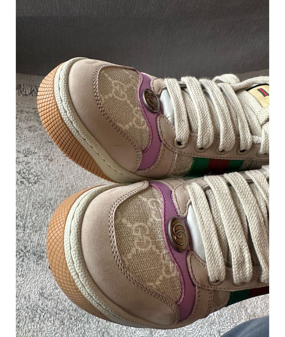 GUCCI Бежевые кеды, фото 6