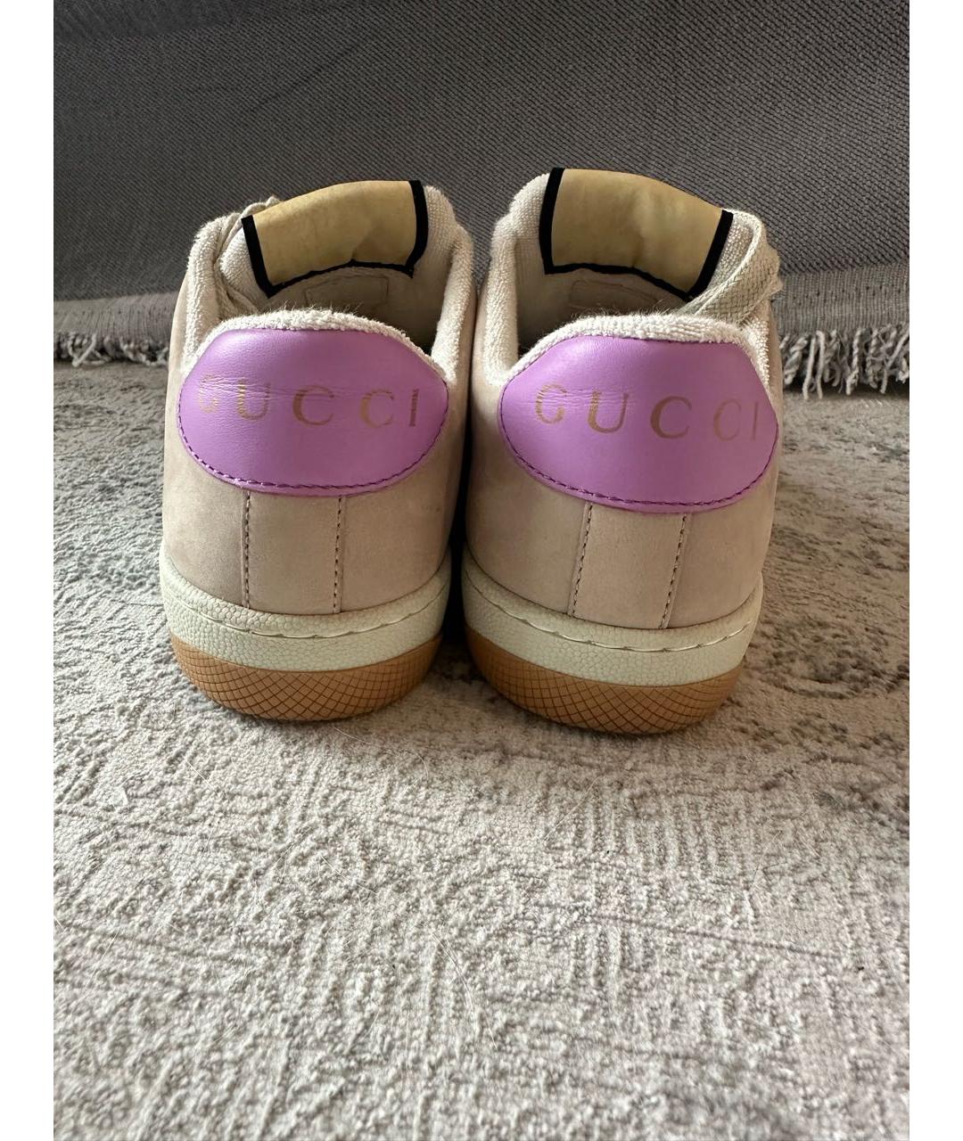 GUCCI Бежевые кеды, фото 4