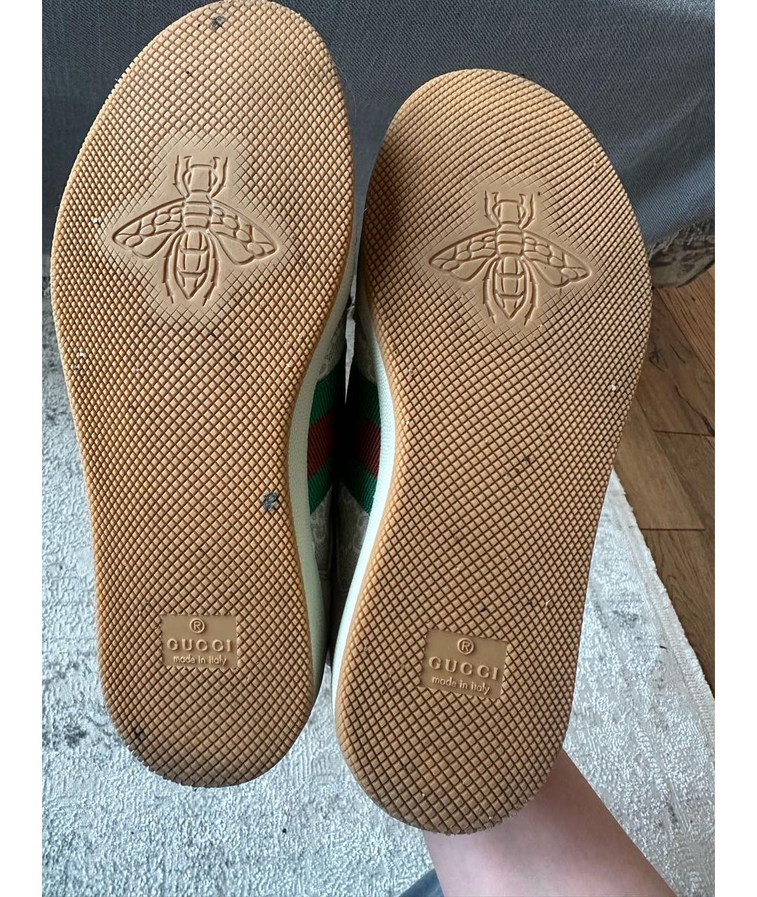 GUCCI Бежевые кеды, фото 7