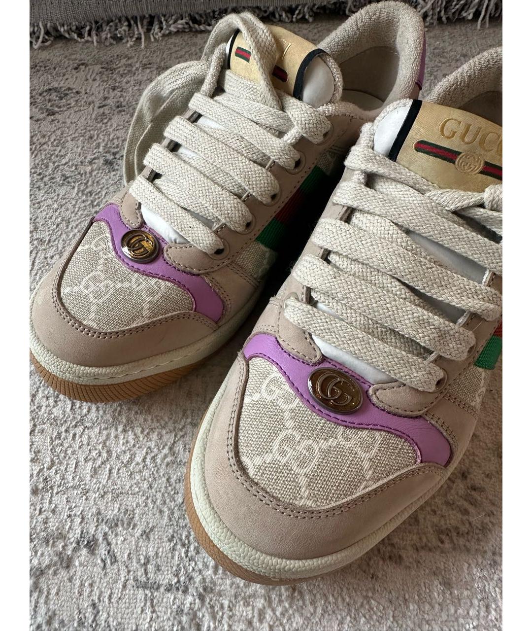 GUCCI Бежевые кеды, фото 5