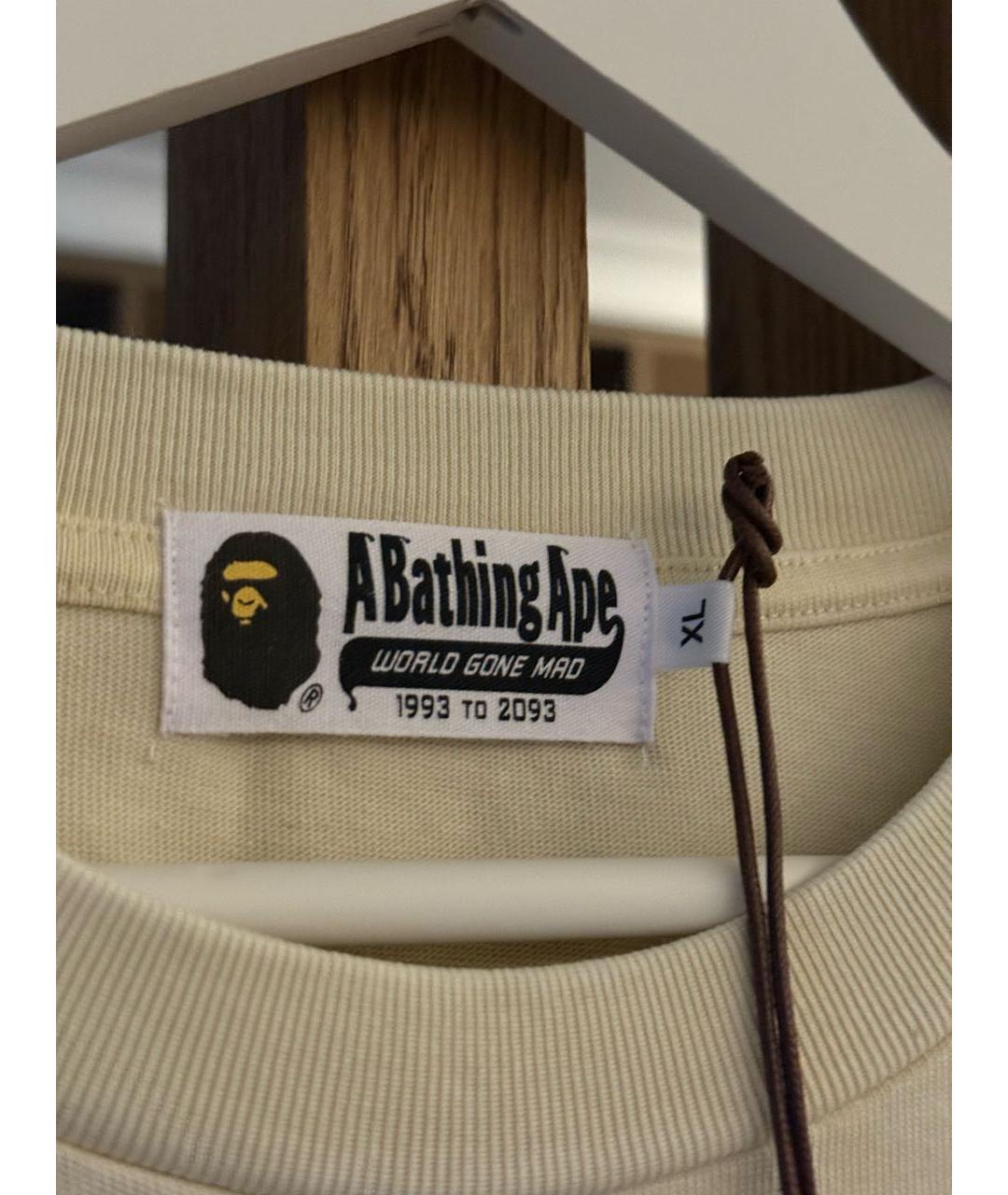 BAPE Бежевая хлопковая футболка, фото 3