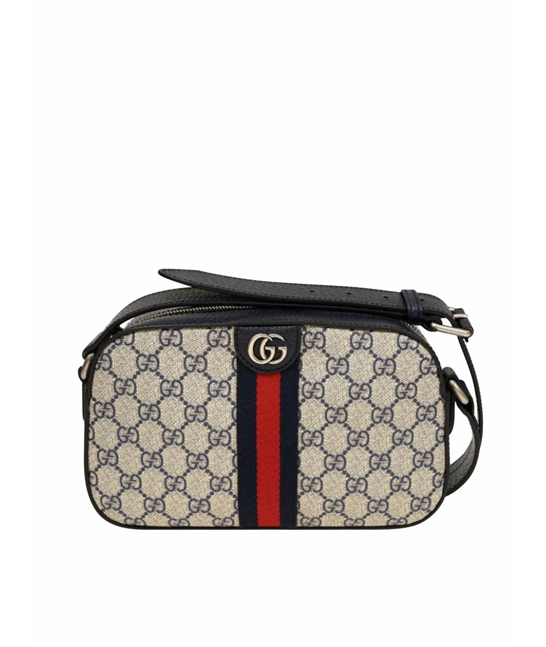 GUCCI Бежевая тканевая сумка на плечо, фото 1