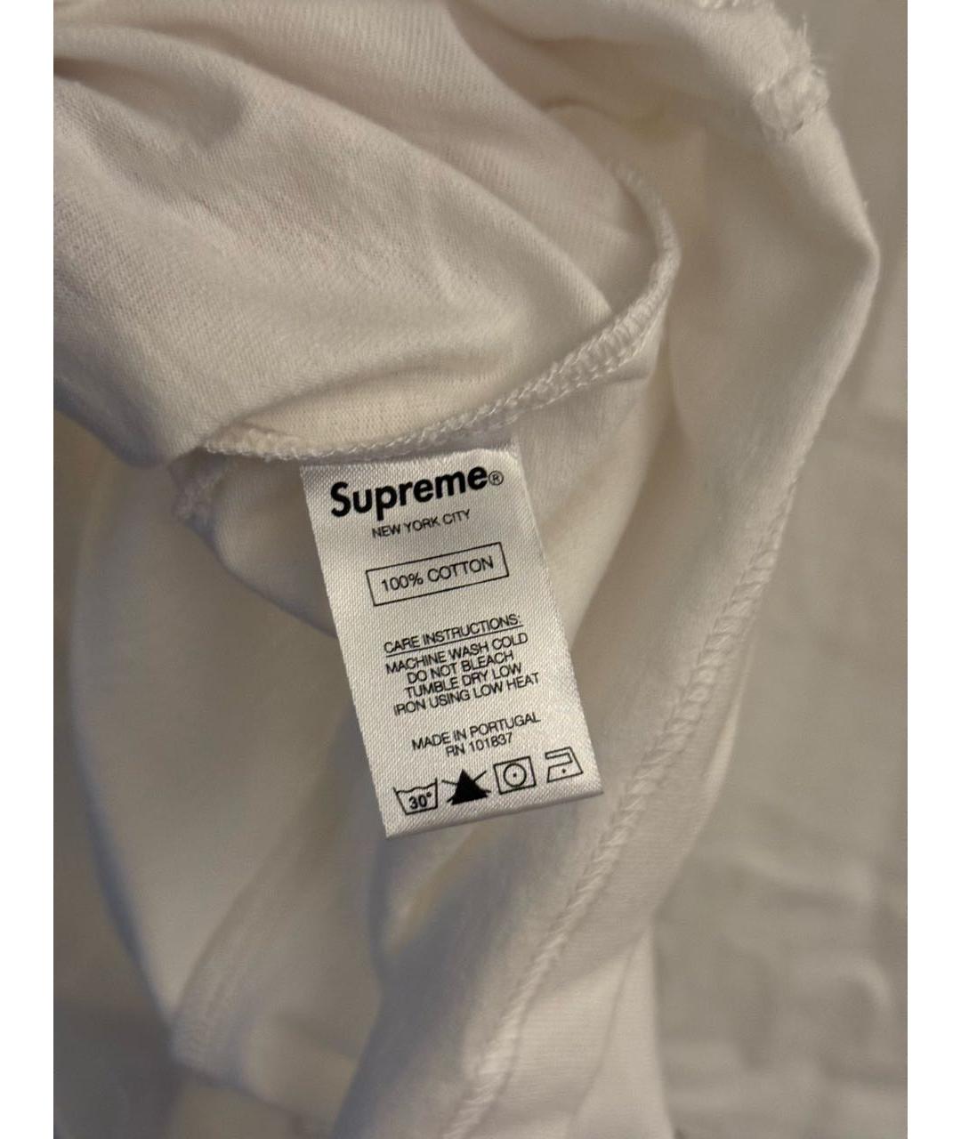 SUPREME Белая хлопковая футболка, фото 5