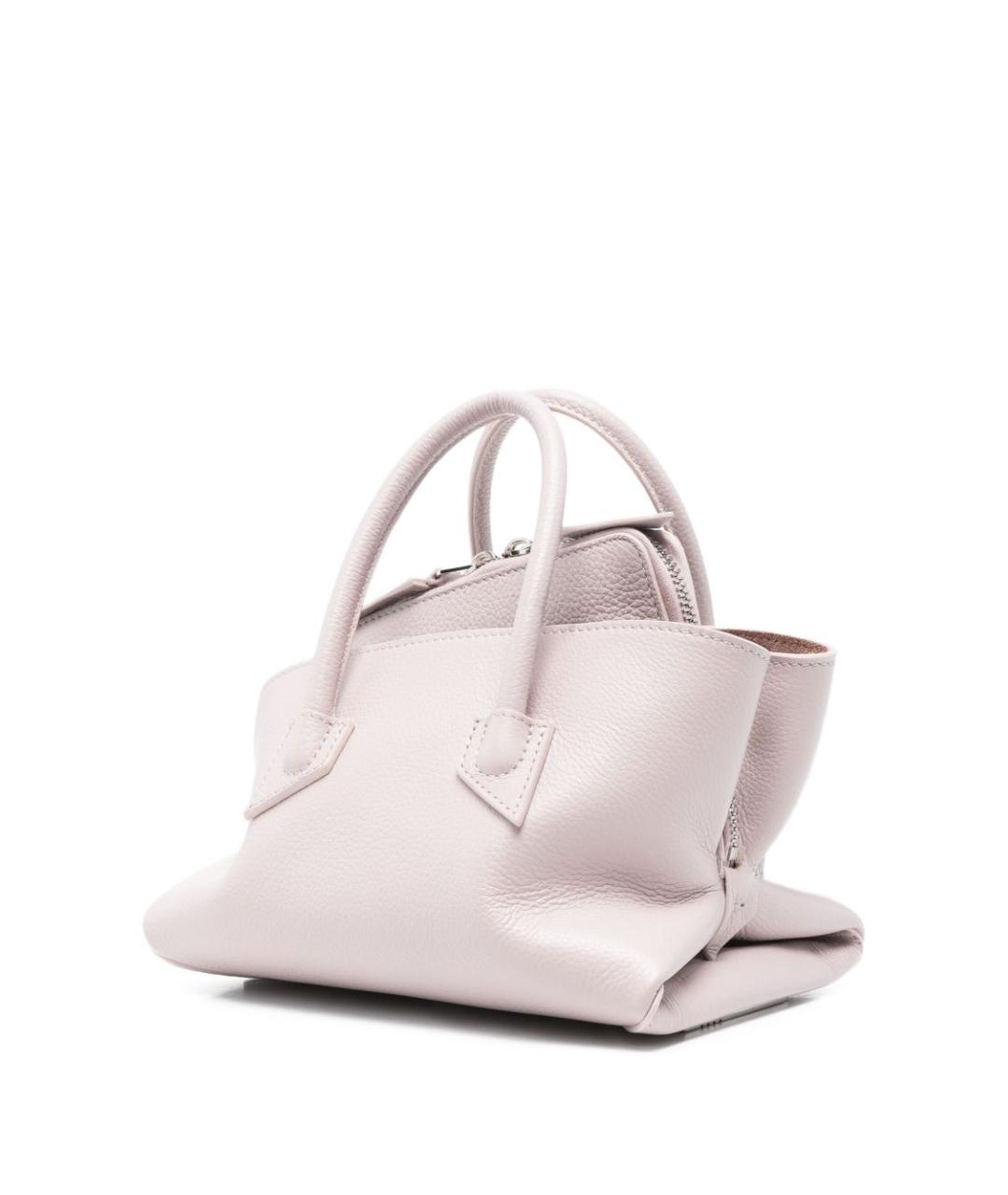 THE ATTICO Розовая кожаная сумка с короткими ручками, фото 5