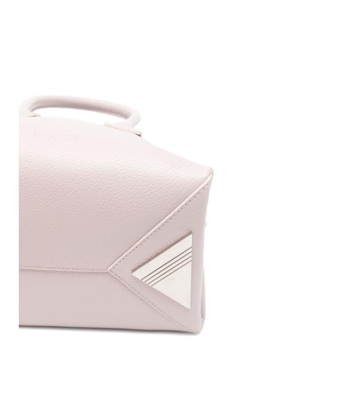 THE ATTICO Розовая кожаная сумка с короткими ручками, фото 4
