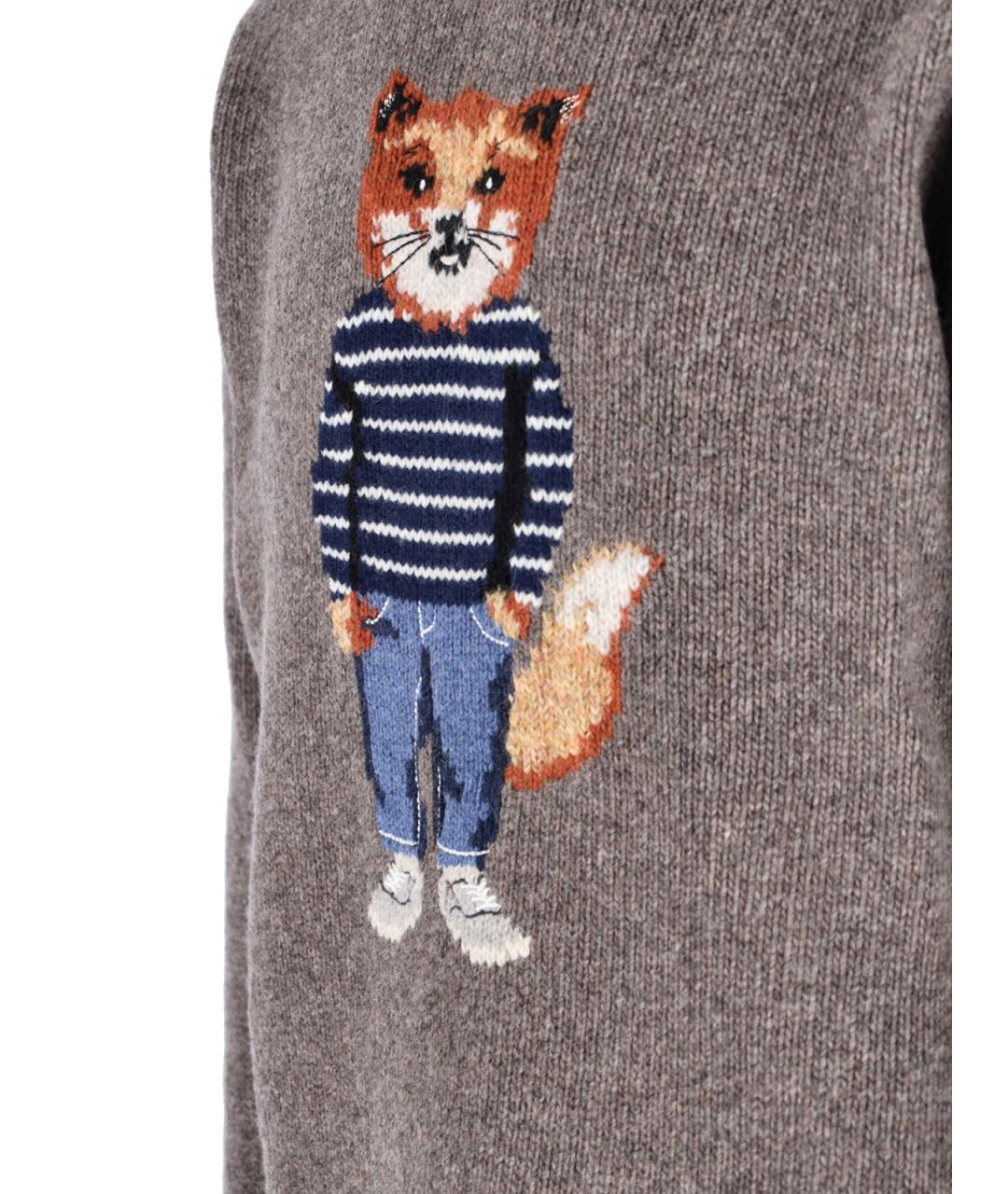 MAISON KITSUNE Серый шерстяной джемпер / свитер, фото 3