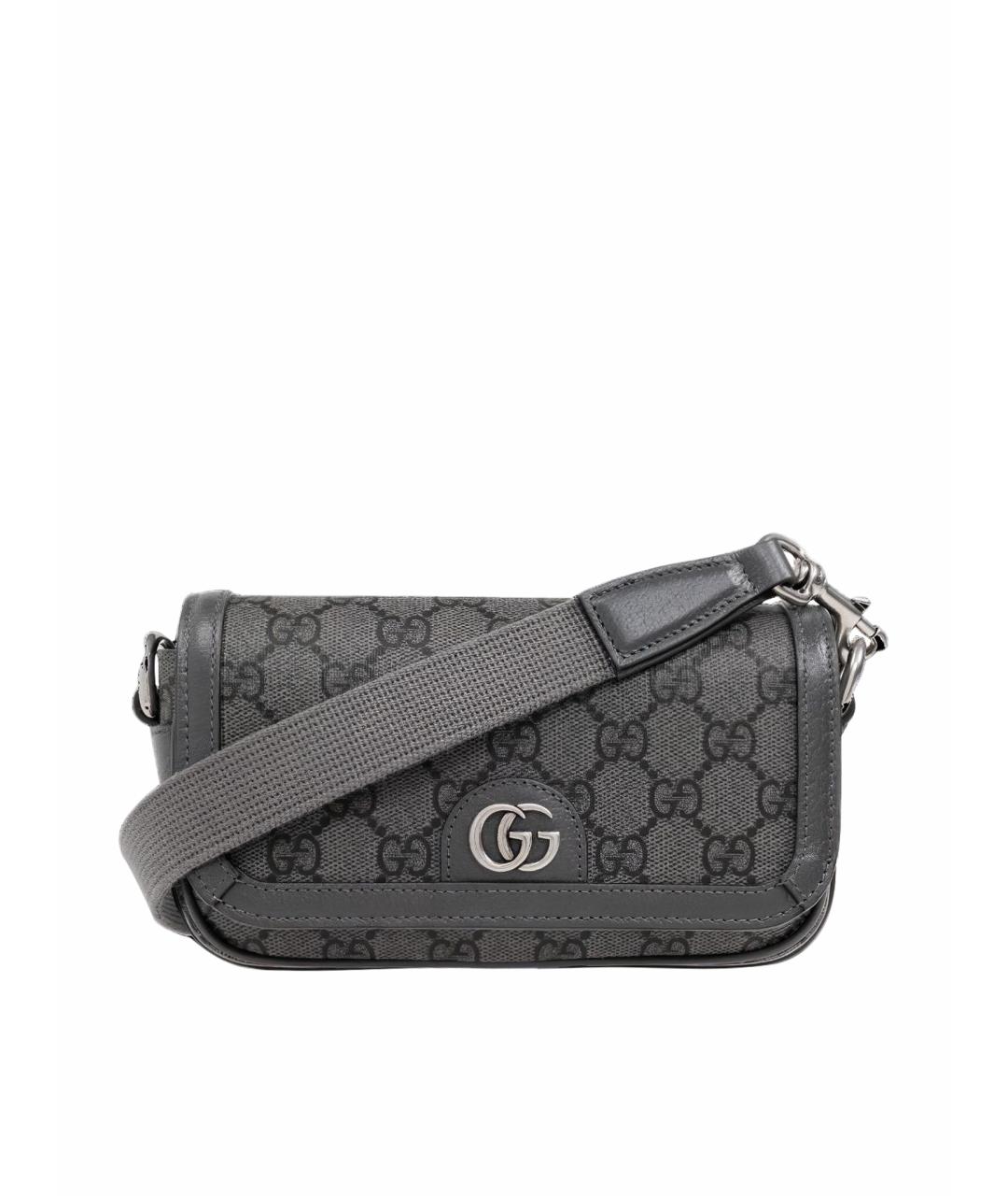 GUCCI Серая тканевая сумка через плечо, фото 1